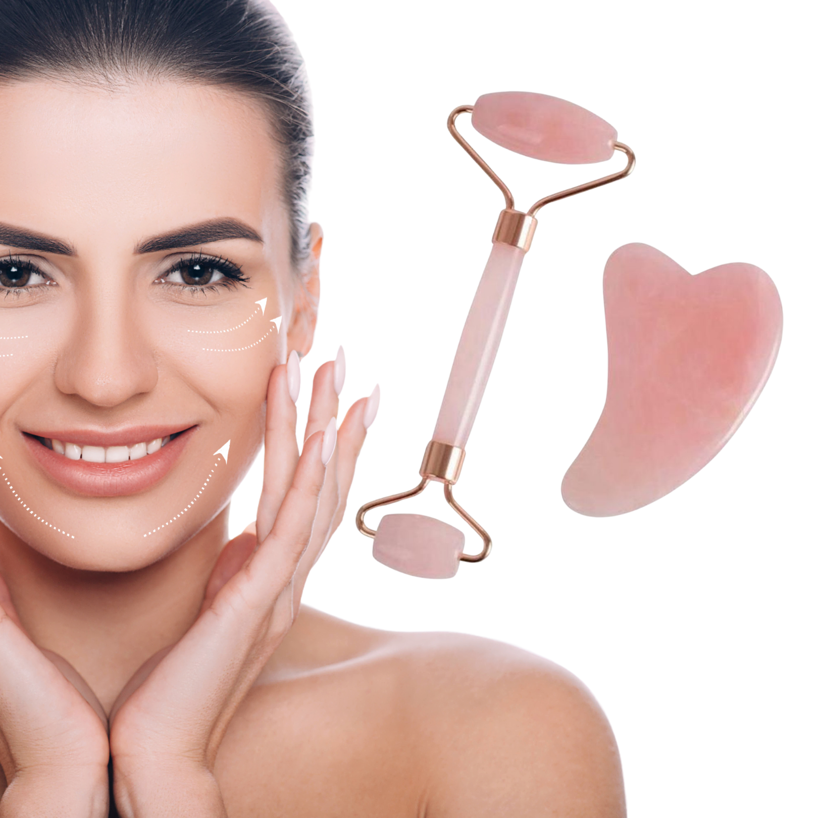 Gua Sha Ansikt – Lifting Massasje Verktøy i Quartz & Jade | Hudpleie Norge