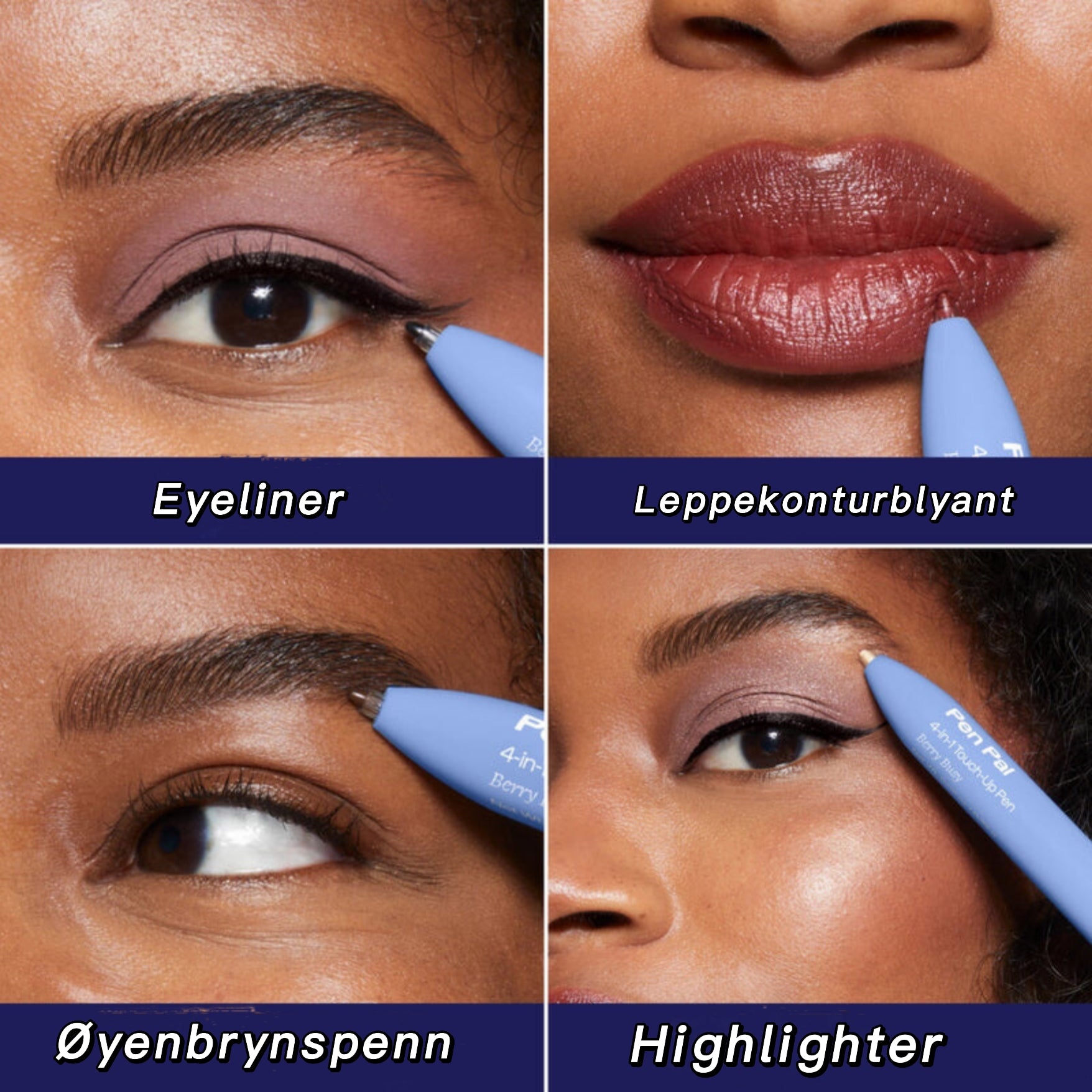 4-i-1 Vannfast Sminkepenn