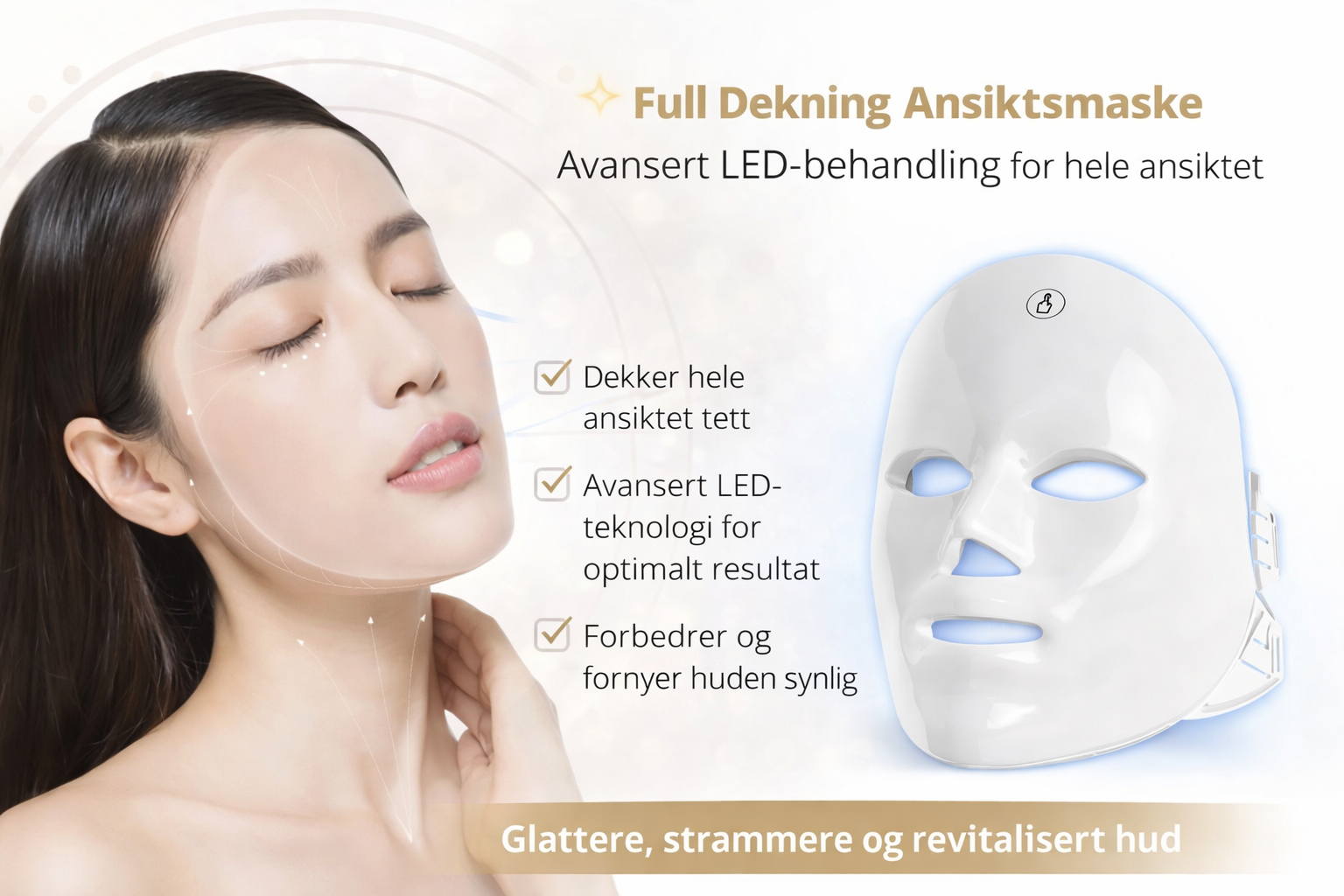 Masque LED Ansikt – Anti-Age & Perfekt Hud | Rask Levering i Norge