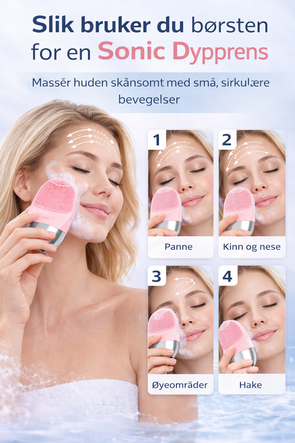 Electric Face Cleansing Brush Sonic Electric Facial Cleanser Facial Cleansing Brush Skin Scrubber Skin Massager Skin Care Tools