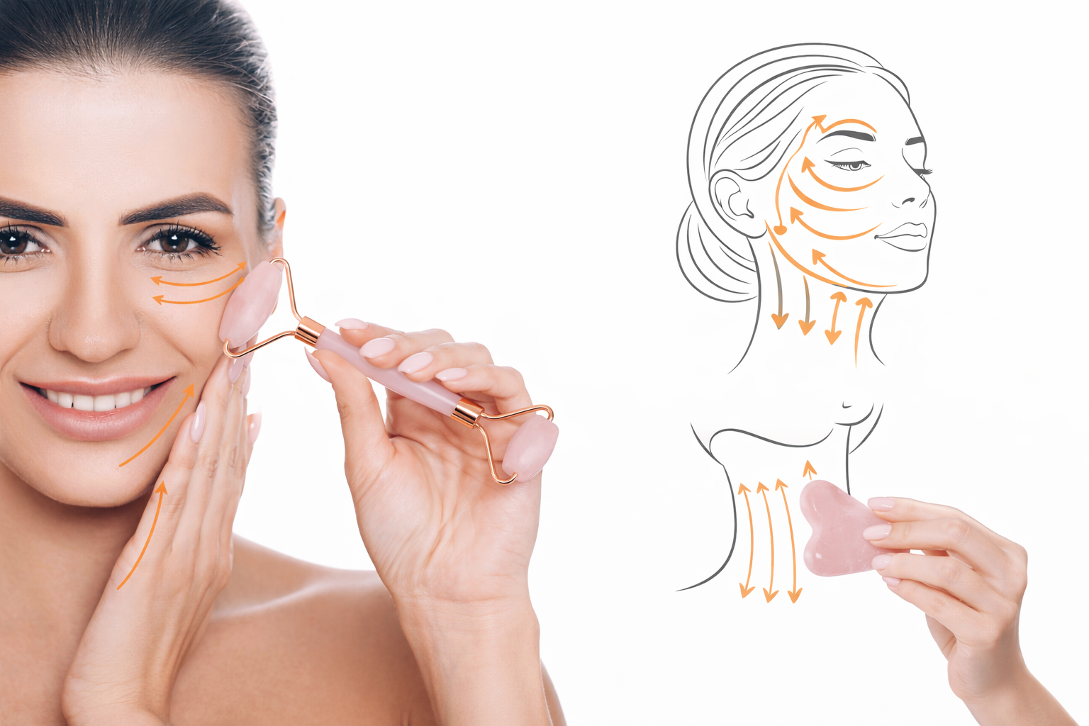 Gua Sha Ansikt – Lifting Massasje Verktøy i Quartz & Jade | Hudpleie Norge