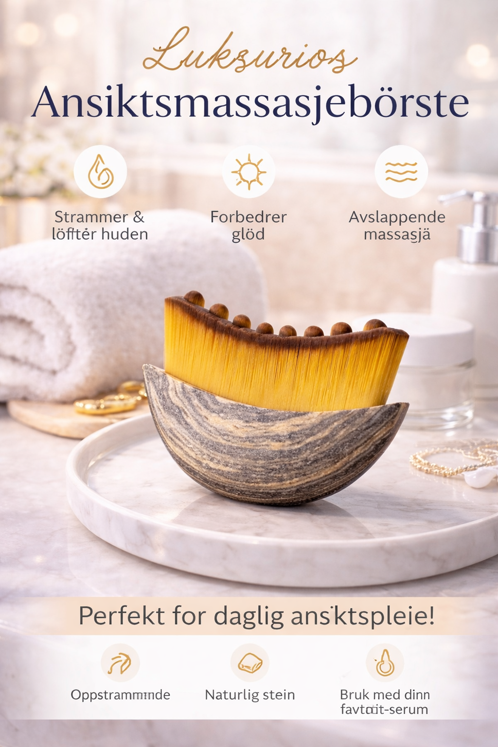 Lymfedrenasje Ansiktsbørste – Reduser Hevelse & Dobbelthake