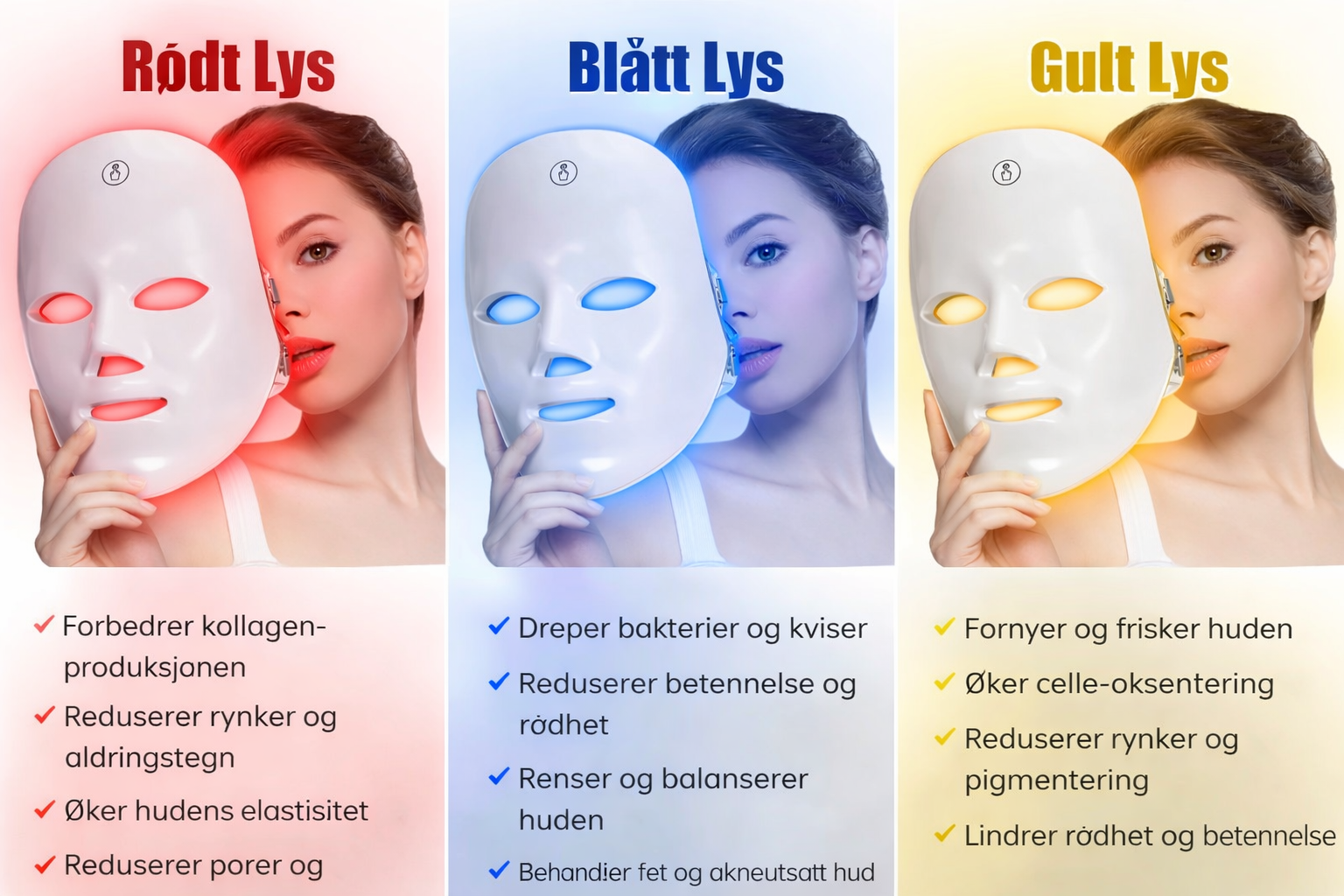 Masque LED Ansikt – Anti-Age & Perfekt Hud | Rask Levering i Norge